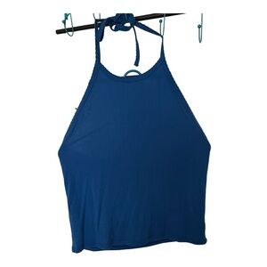 American Eagle Outfitters Women's Halter Striped Crop Top Pullover Blue size XL
